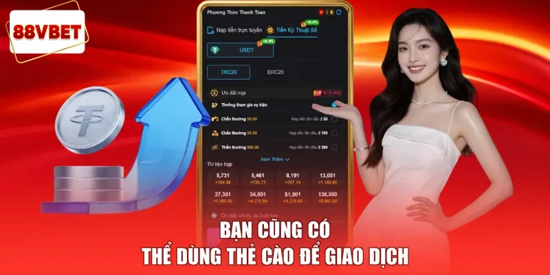 Bạn cũng có thể dùng thẻ cào để giao dịch